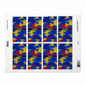Kansas Blue Red Yellow Vibrant Camo Pattern (Vorne)