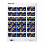 Kansas Blue Red Yellow Vibrant Camo Pattern Adressaufkleber (Vorne)