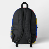 Kansas Blue Red Yellow Vibrant Camo Pattern Bedruckter Rucksack (Rückseite)