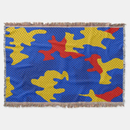 Kansas Blue Red Yellow Vibrant Camo Pattern Decke