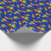 Kansas Blue Red Yellow Vibrant Camo Pattern Geschenkpapier (Ecke)