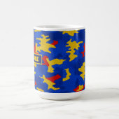 Kansas Blue Red Yellow Vibrant Camo Pattern Kaffeetasse (Mittel)