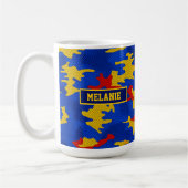 Kansas Blue Red Yellow Vibrant Camo Pattern Kaffeetasse (Links)