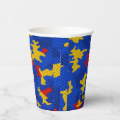Kansas Blue Red Yellow Vibrant Camo Pattern Pappbecher (Rechts)