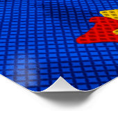 Kansas Blue Red Yellow Vibrant Camo Pattern Poster (Ecke)