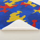 Kansas Blue Red Yellow Vibrant Camo Pattern Sherpadecke (3/4)