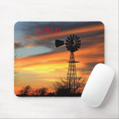 Kansas Christmas Windmill Sunset Mouse Pad Mousepad (Mit Mouse)