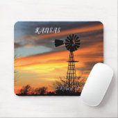 Kansas Christmas Windmill Sunset Mouse Pad Mousepad (Mit Mouse)