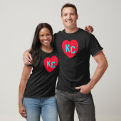 Kansas City Aquamarin BlueRed Heart KC Liebe Lette T-Shirt (Unisex)