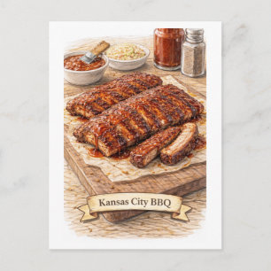 Kansas City BBQ (Amerikanische Food-Serie) Postkarte