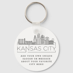 Kansas City  Benutzerdefinierter Slogan Schlüsselanhänger