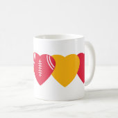 Kansas City Chiefs Football Herzdesign Kaffeetasse (VorderseiteRechts)