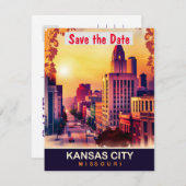 Kansas City Downtown, Travel Postcard, Save The Date (Vorne/Hinten)