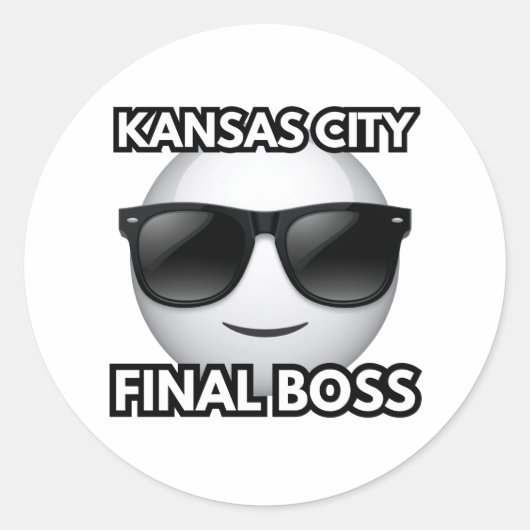 Kansas City Final Boss Cool Emoji Sticker (Vorderseite)