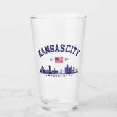 Kansas City Flag & Skyline Design | Cool Midwest Glas (Vorderseite)