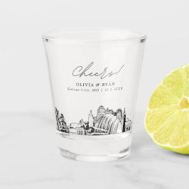 Kansas City Gastgeschenk Hochzeit Personalisiert C Schnapsglas