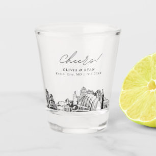 Kansas City Gastgeschenk Hochzeit Personalisiert C Schnapsglas