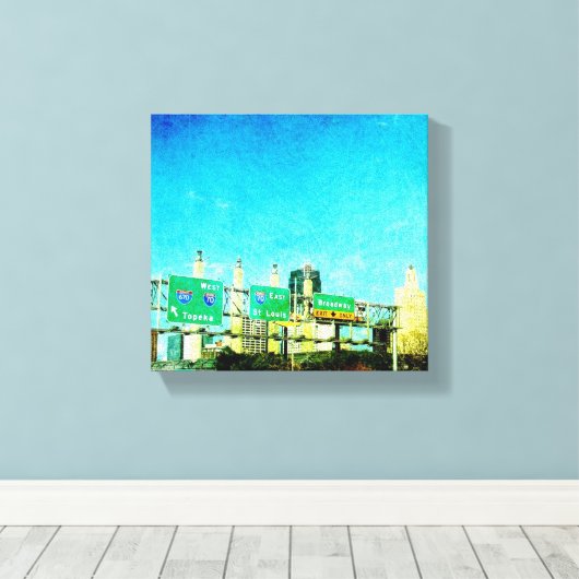 Kansas City Highway Leinwanddruck (Insitu (Holzboden))