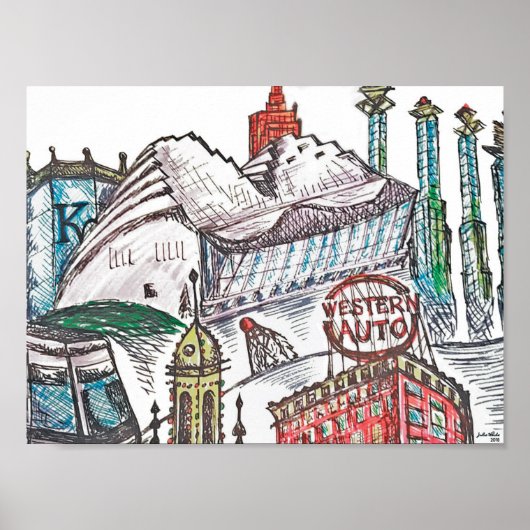 Kansas City Iconic Architecture Poster (Vorne)