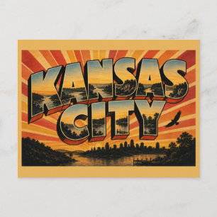 Kansas City Kansas Flussklippen Seen Kunst Postkarte
