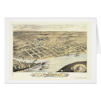 Kansas City, KS panoramische Karte - 1869