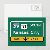 Kansas City, KS Road Sign Postkarte (Vorne/Hinten)