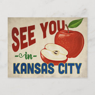 Kansas City Missouri Apfel - Vintage Reise Postkarte