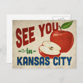 Kansas City Missouri Apple - Vintage Travel Postkarte (Vorne/Hinten)