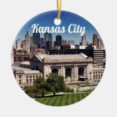Kansas City Missouri Downtown Foto Keramik Ornament (Vorne)