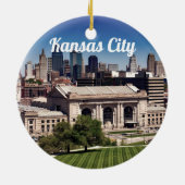 Kansas City Missouri Downtown Foto Keramik Ornament (Hinten)