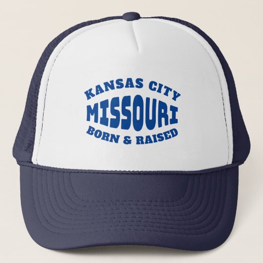 Kansas City Missouri Geboren und aufgewachsen Truckerkappe (Vorderseite)