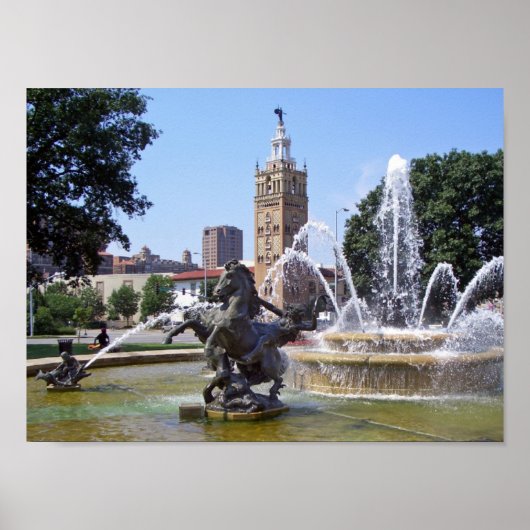 Kansas City, Missouri Plaza Fountain Poster (Vorne)