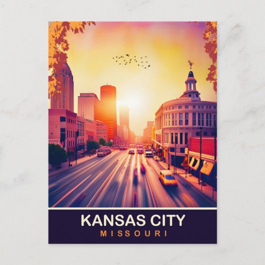 Kansas City, Missouri, Reisen Postkarte (Vorderseite)