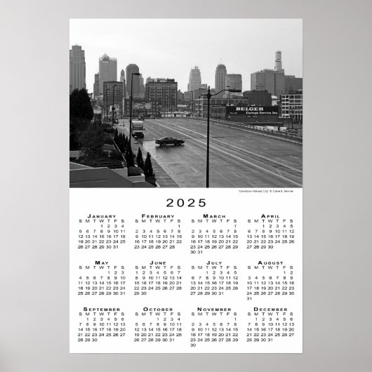 Kansas City, Missouri Skyline 2025 - Kalender Poster (Vorne)