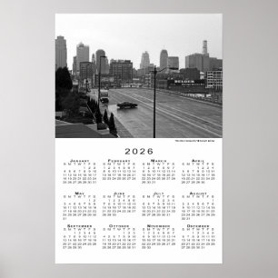 Kansas City, Missouri Skyline 2026 Kalender Poster