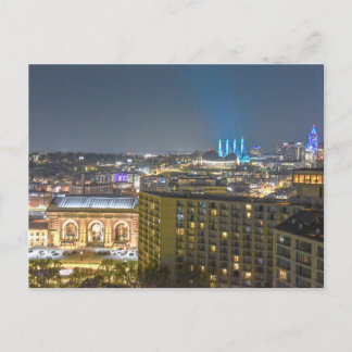 Kansas City, Missouri, Skyline bei Nacht Postkarte