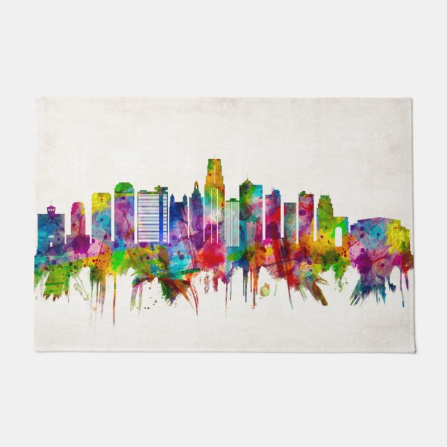 Kansas City Missouri Skyline Fußmatte (Vorderseite)