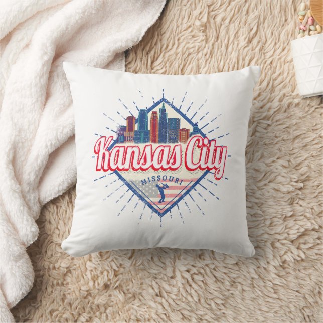 Kansas City Missouri United Staaten Skyline Vintag Kissen (Decke)