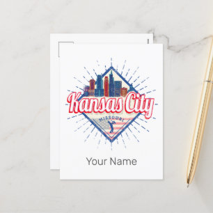 Kansas City Missouri Vereinigte Staaten Skyline Vi Feiertagspostkarte
