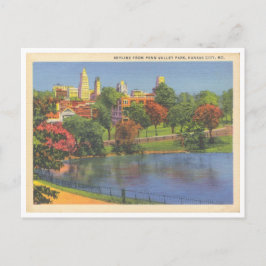 Kansas City Missouri Vintage Skyline in der Innens Postkarte