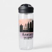 Kansas City MO City Skyline Trinkflasche (Vorderseite)