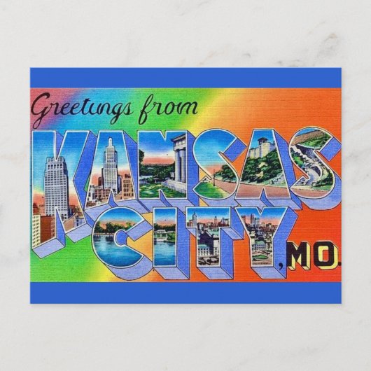 Kansas City MO Postkarte (Vorderseite)