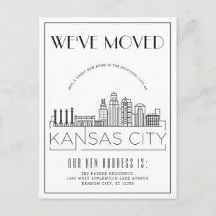 Kansas City Modern Deco   Adressänderung Ankündigungspostkarte