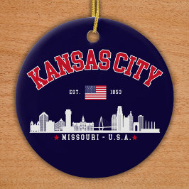 Kansas City Modern Skyline Souvenir Keramik Ornament