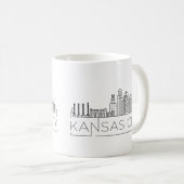 Kansas City, Nebraska| City Stylized Skyline Kaffeetasse (VorderseiteRechts)