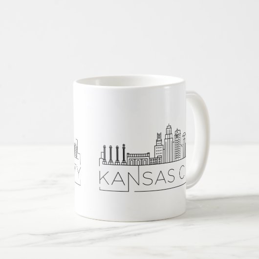 Kansas City, Nebraska| City Stylized Skyline Kaffeetasse (VorderseiteRechts)