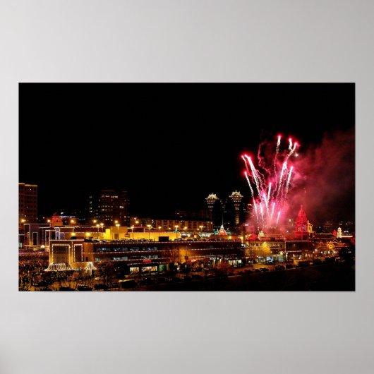 Kansas City Plaza Leuchten, Feuerwerk 21 x 13 Post Poster (Vorne)
