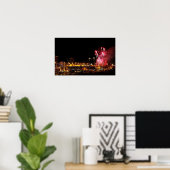 Kansas City Plaza Leuchten, Feuerwerk 21 x 13 Post Poster (Heimbüro)