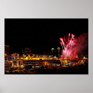 Kansas City Plaza Leuchten, Feuerwerk 21 x 13 Post Poster