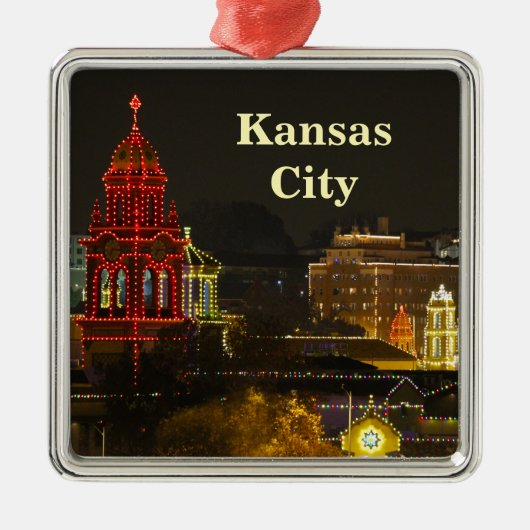 Kansas City Plaza Lights Metal Ornament (Vorne)